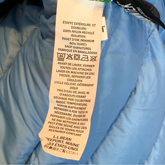 L.L. Bean Kids Infants' Ultralight 650 Down Bunting Puffer Jacket Navy $120.00 - Picture 11 of 15